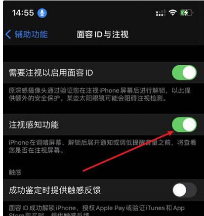 八步苹果14维修网点分享iPhone14注视感知功能有什么用 